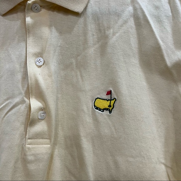 Masters Slazenger Augusta Polo Shirt Mens Sz L Yellow Short Sleeve Golf Casual - Picture 2 of 6